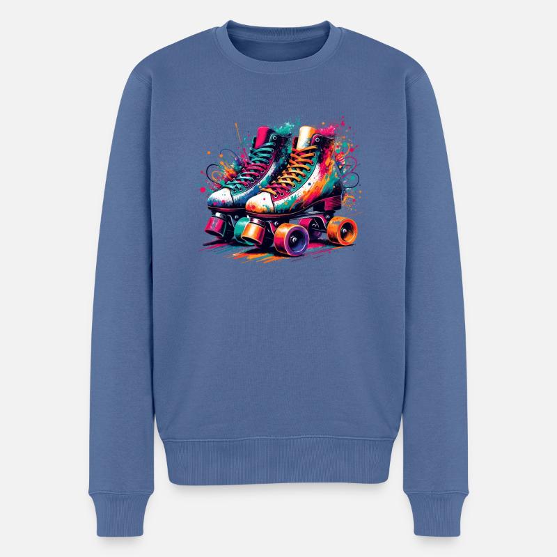 Rollerblades colorés Rollerblading Rollerblader - Pull Premium bio Homme - bleu pigeon