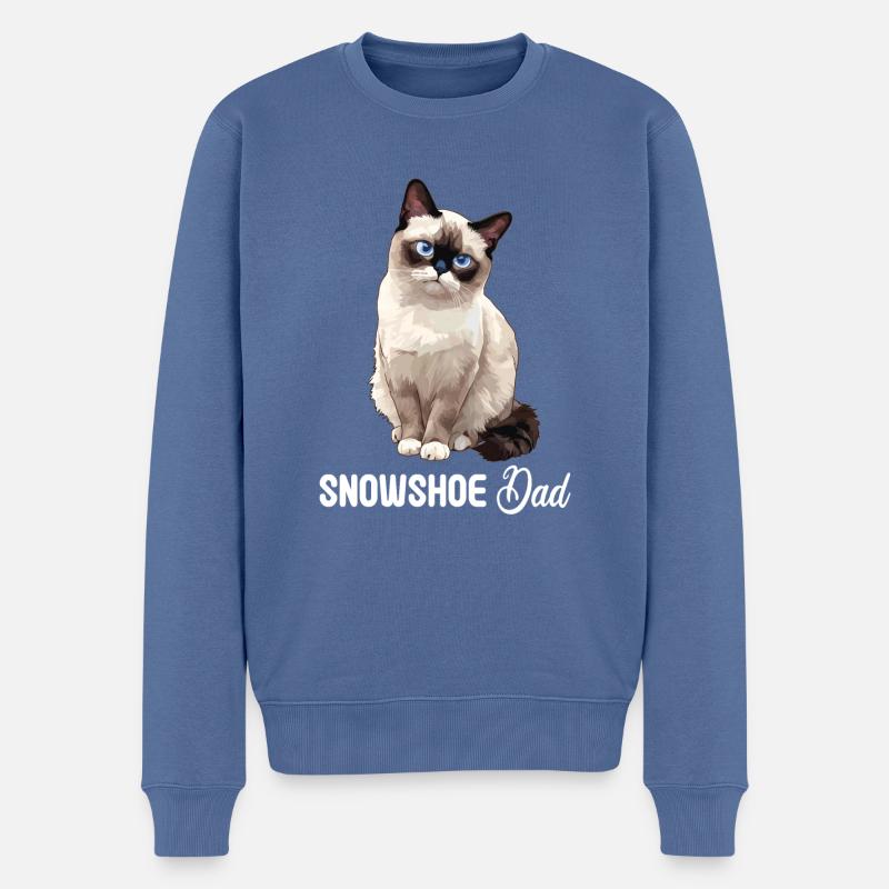 Chaton raquette Chat raquette - Pull Premium bio Homme - bleu pigeon