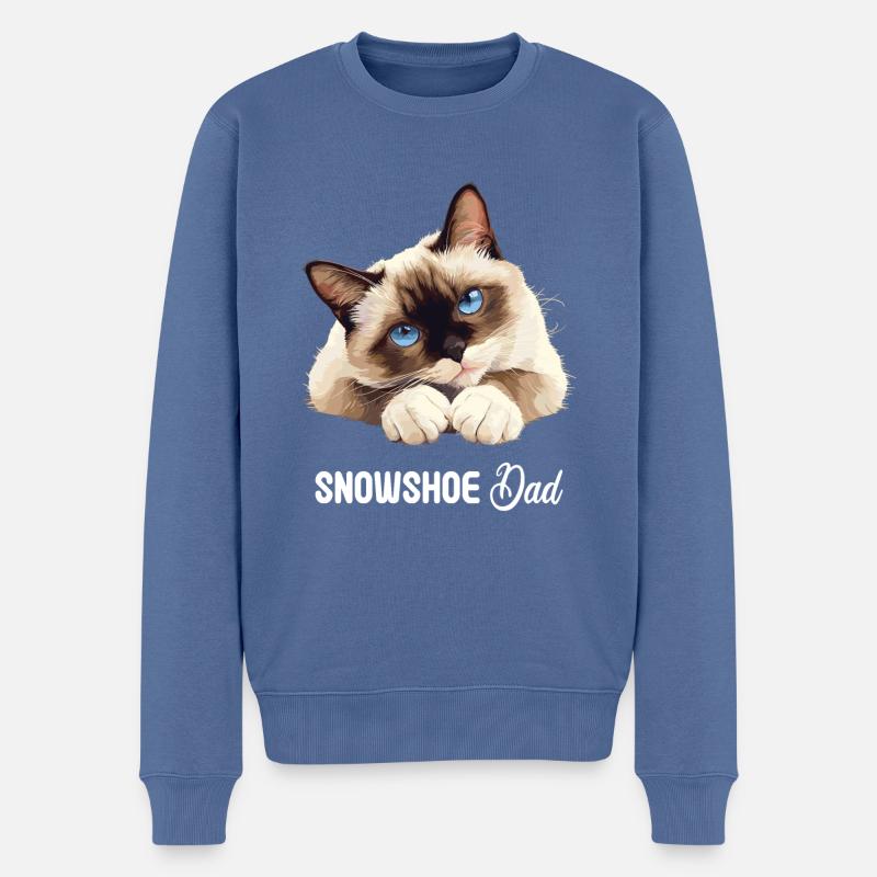 Chaton raquette Chat raquette - Pull Premium bio Homme - bleu pigeon