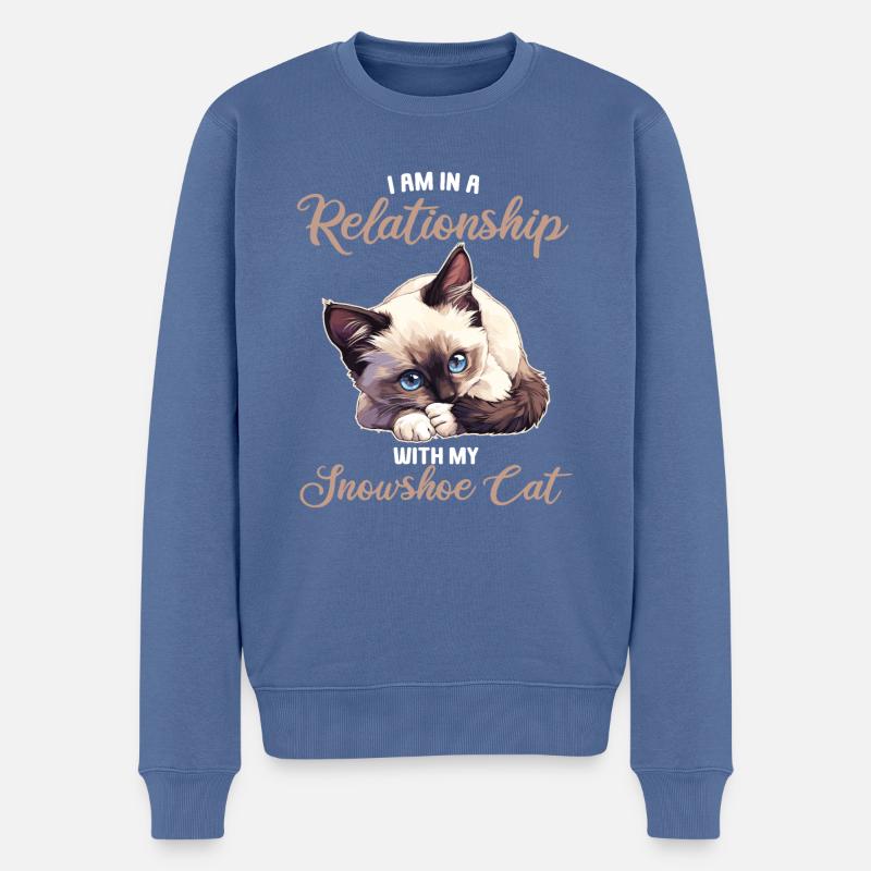 Chaton raquette Chat raquette - Pull Premium bio Homme - bleu pigeon