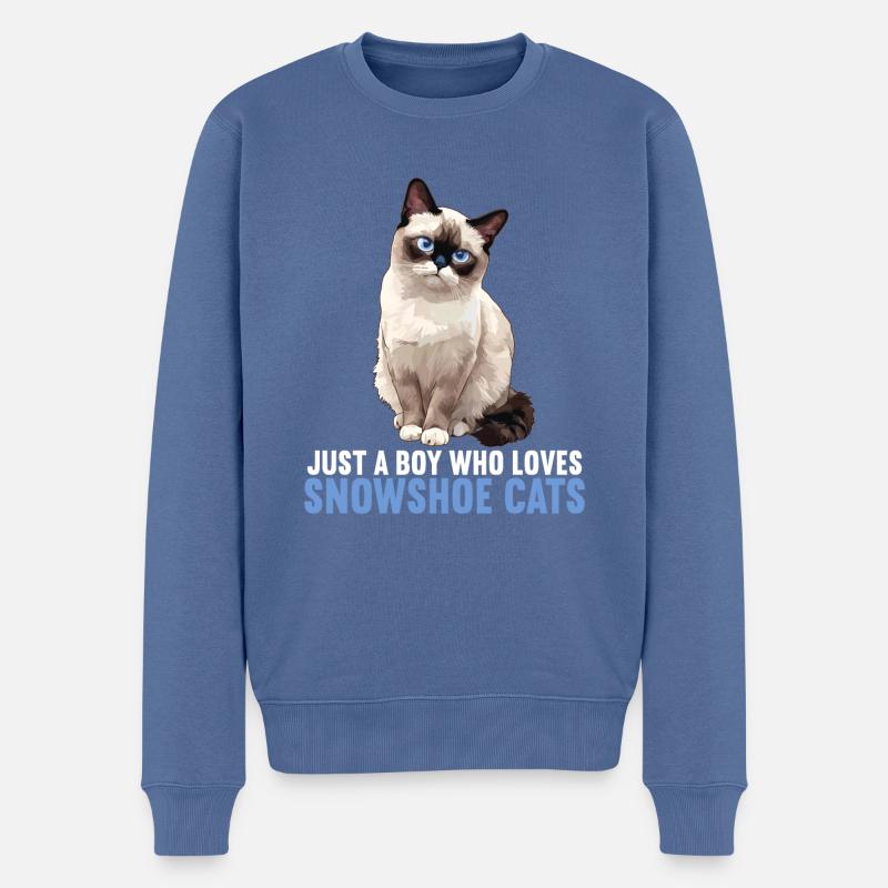 Chaton raquette Chat raquette - Pull Premium bio Homme - bleu pigeon
