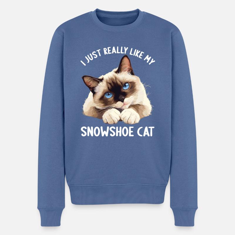 Chaton raquette Chat raquette - Pull Premium bio Homme - bleu pigeon