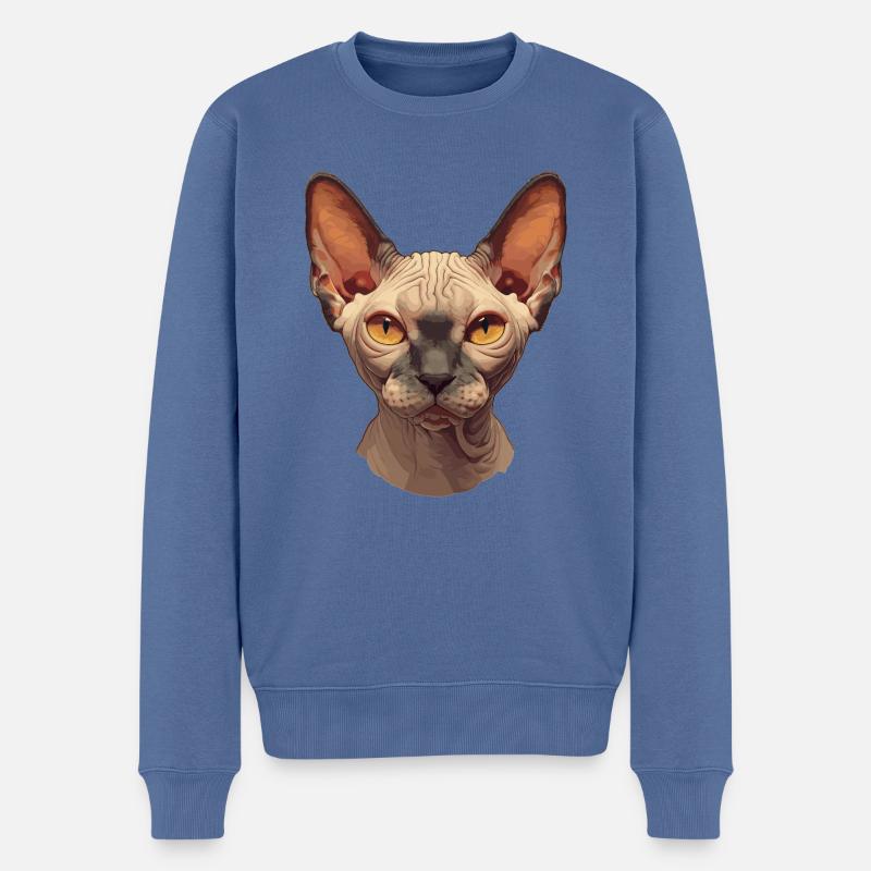 Sphynx Kätzchen Sphynx Katze - Männer Premium Bio Pullover - Taubenblau