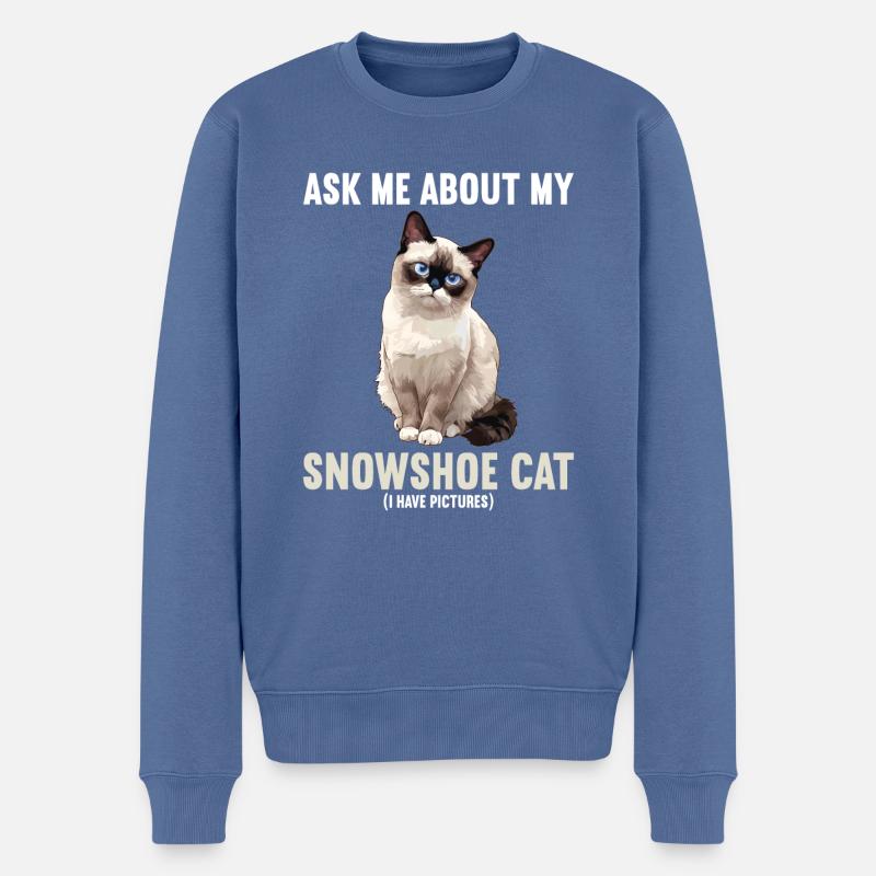 Chaton raquette Chat raquette - Pull Premium bio Homme - bleu pigeon