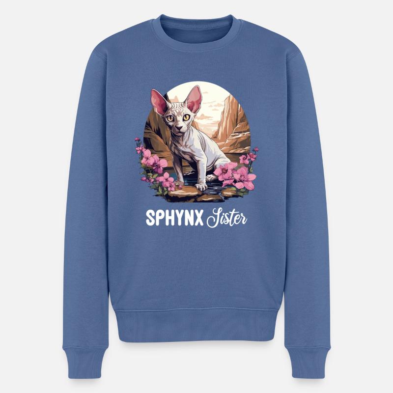 Sphynx Kätzchen Sphynx Katze - Männer Premium Bio Pullover - Taubenblau