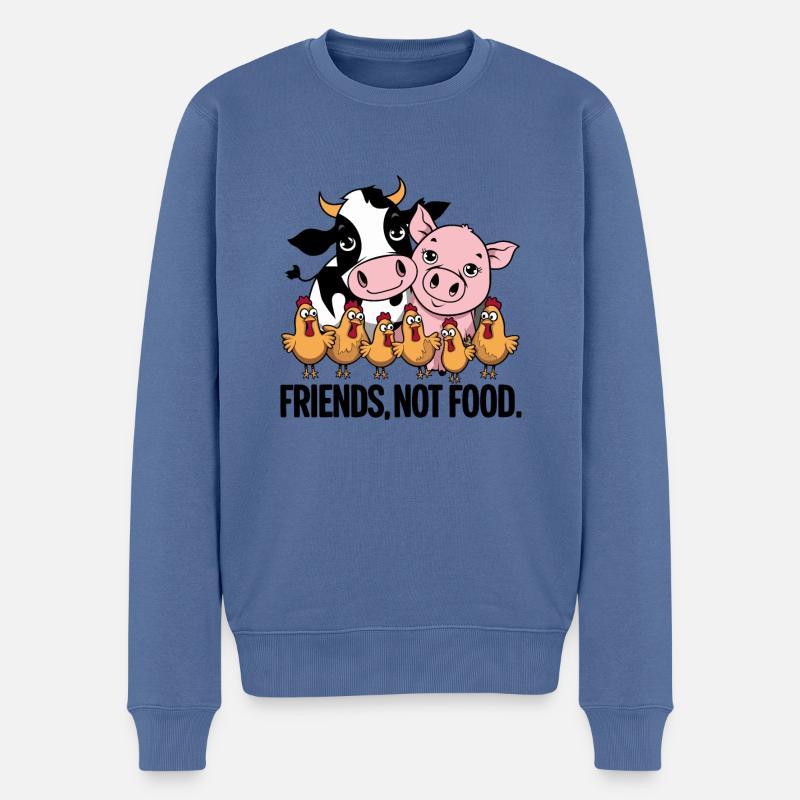 Not Food Animals Kein Fleisch - Männer Premium Bio Pullover - Taubenblau