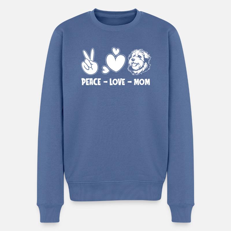 Vieux berger anglais Bobtail - Pull Premium bio Homme - bleu pigeon
