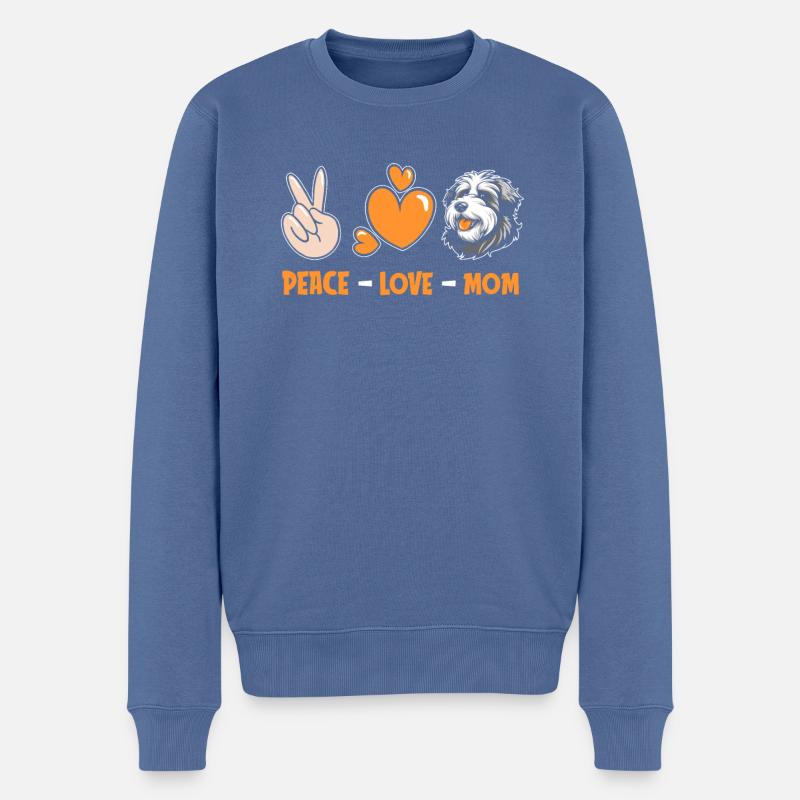 Vieux berger anglais Bobtail - Pull Premium bio Homme - bleu pigeon