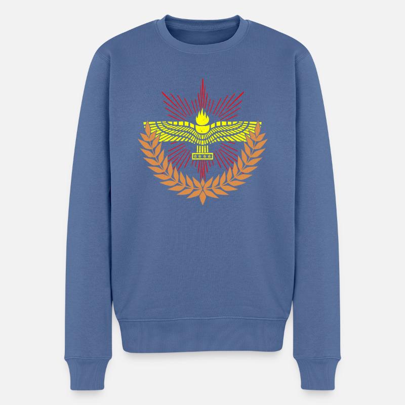 Aramäische Sprache Naher Osten Aramäer - Männer Premium Bio Pullover - Taubenblau