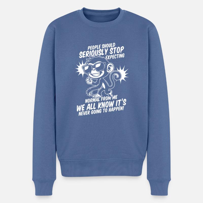 Affe - Männer Premium Bio Pullover - Taubenblau