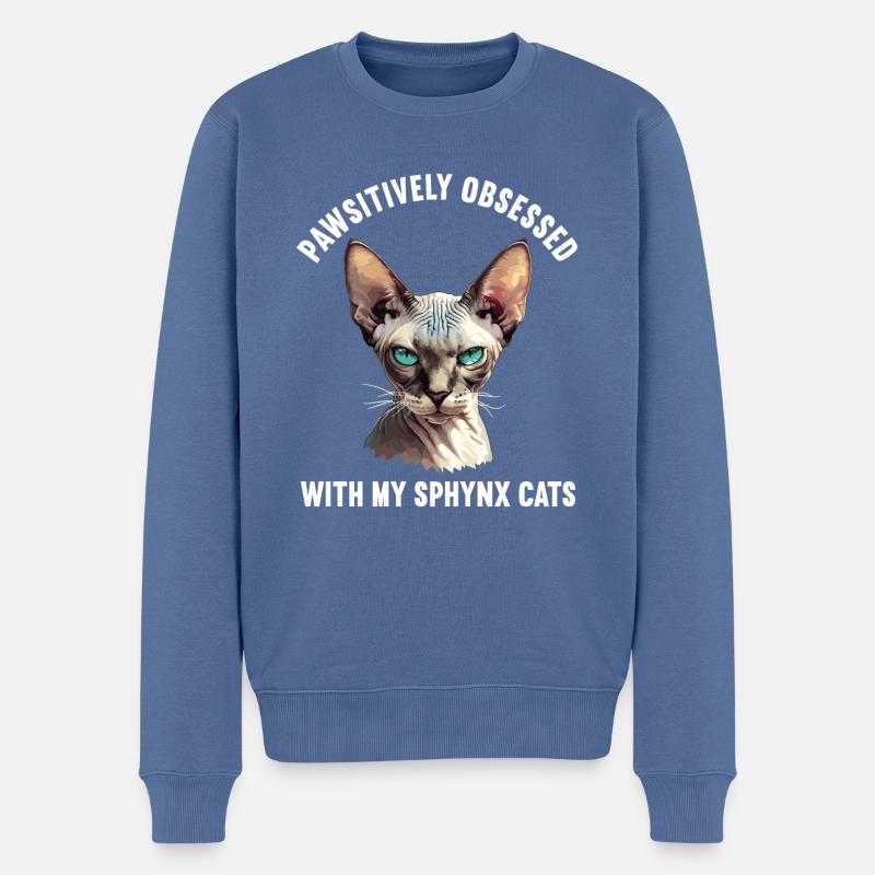 Sphynx Kätzchen Sphynx Katze - Männer Premium Bio Pullover - Taubenblau