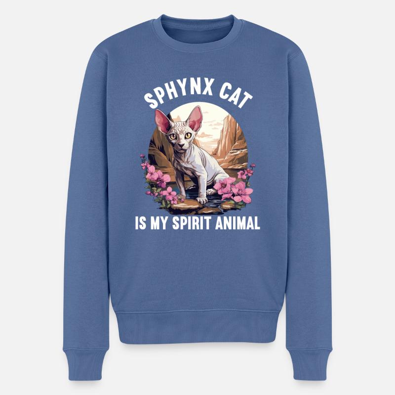 Sphynx Kätzchen Sphynx Katze - Männer Premium Bio Pullover - Taubenblau