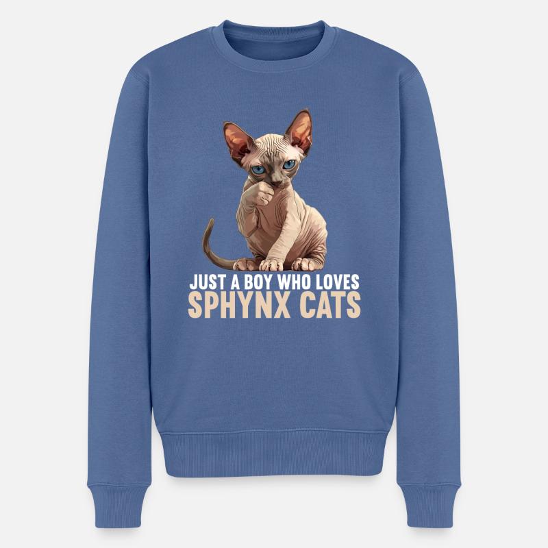 Sphynx Kätzchen Sphynx Katze - Männer Premium Bio Pullover - Taubenblau