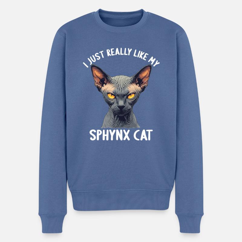 Sphynx Kätzchen Sphynx Katze - Männer Premium Bio Pullover - Taubenblau