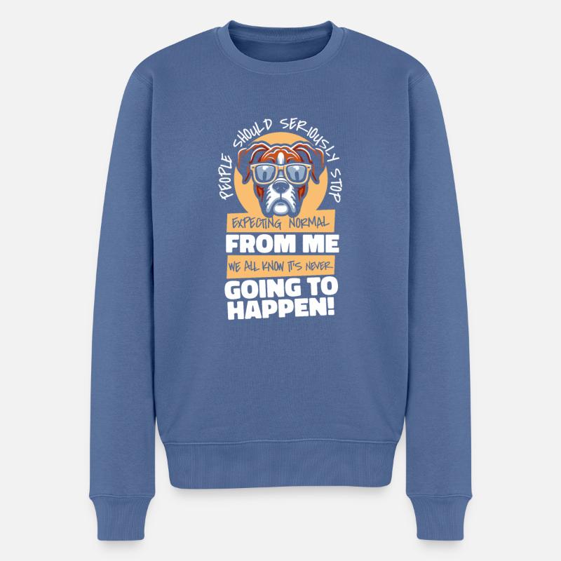 Boxer Hund Deutscher Boxer - Männer Premium Bio Pullover - Taubenblau