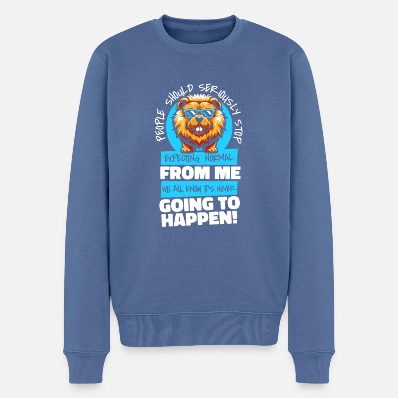 Chow Chow - Männer Premium Bio Pullover - Taubenblau