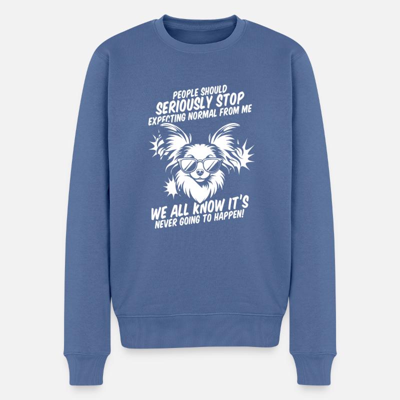 Papillon - Männer Premium Bio Pullover - Taubenblau