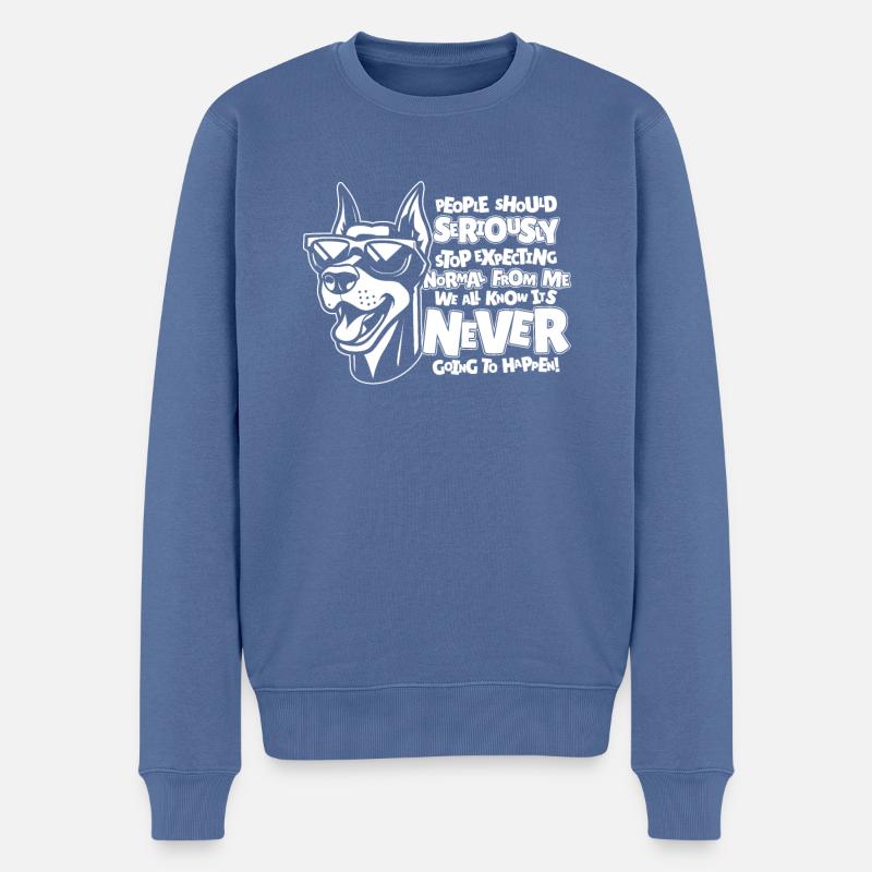 Dobermann - Männer Premium Bio Pullover - Taubenblau