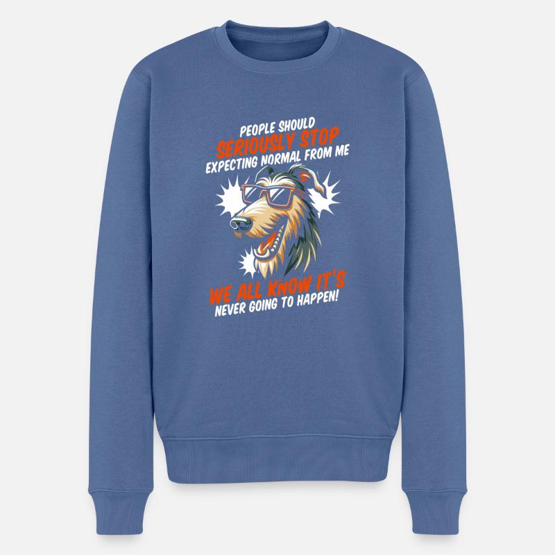 Lévrier irlandais - Pull Premium bio Homme - bleu pigeon