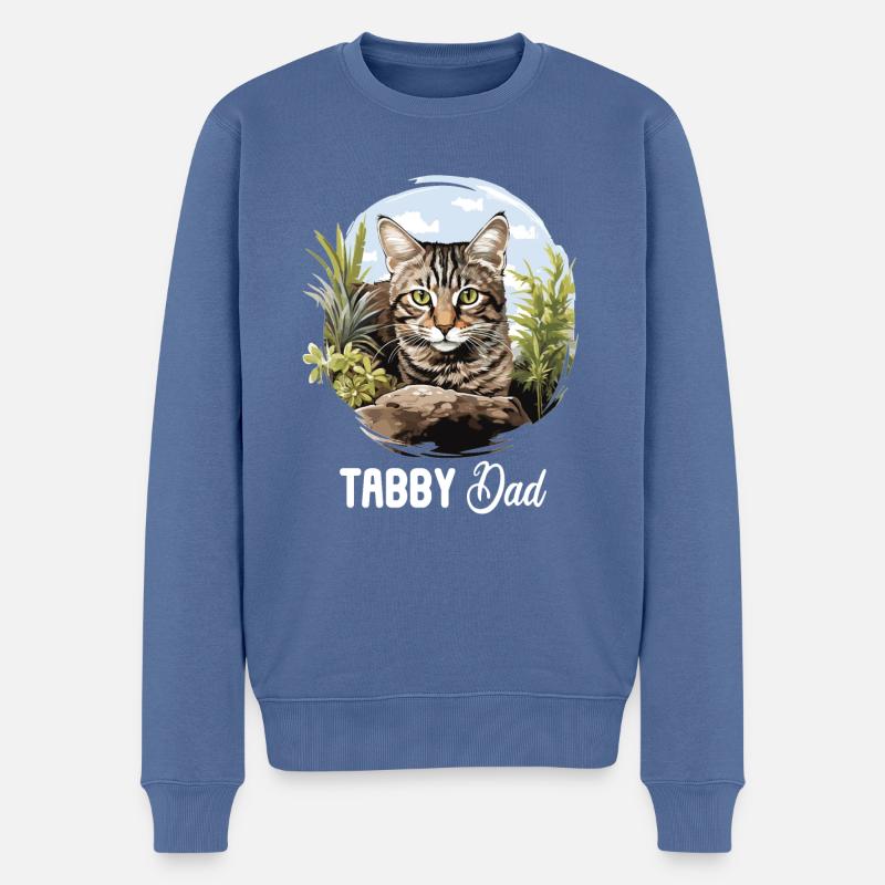 Tabby Kätzchen Tabby Katze - Männer Premium Bio Pullover - Taubenblau