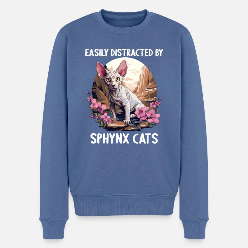 Sphynx Kätzchen Sphynx Katze - Männer Premium Bio Pullover - Taubenblau