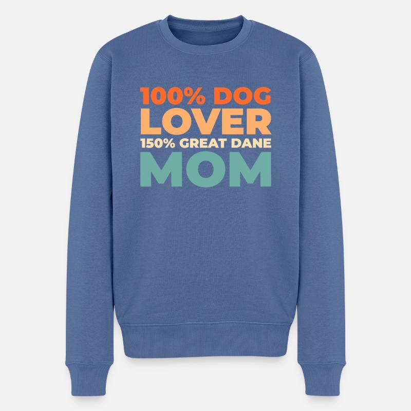 Deutsche Dogge - Männer Premium Bio Pullover - Taubenblau