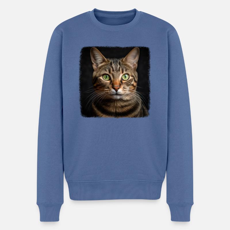 Tabby Kätzchen Tabby Katze - Männer Premium Bio Pullover - Taubenblau