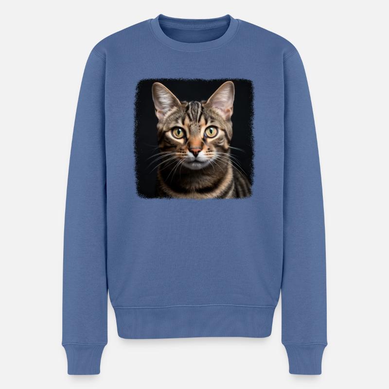 Tabby Kätzchen Tabby Katze - Männer Premium Bio Pullover - Taubenblau