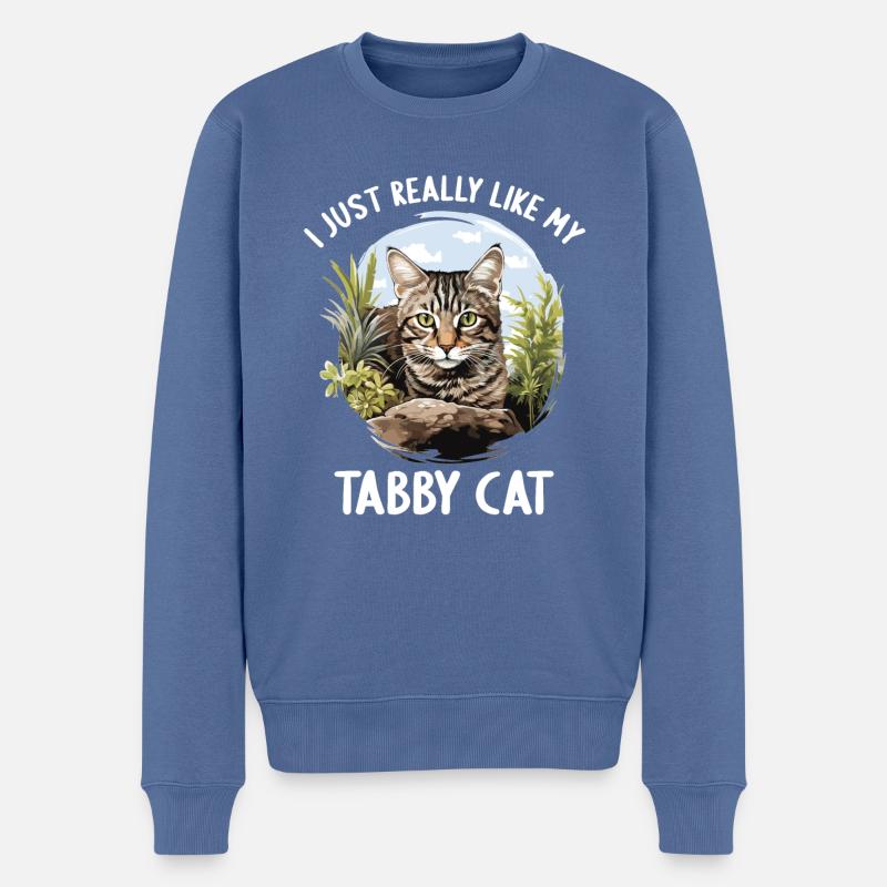 Chaton tigré chat tigré - Pull Premium bio Homme - bleu pigeon