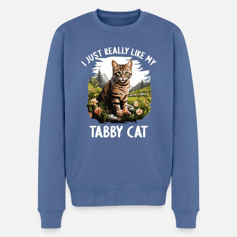 Chaton tigré chat tigré - Pull Premium bio Homme - bleu pigeon
