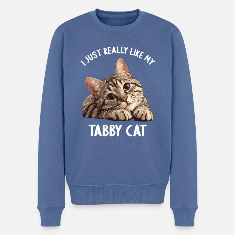 Tabby Kätzchen Tabby Katze - Männer Premium Bio Pullover - Taubenblau
