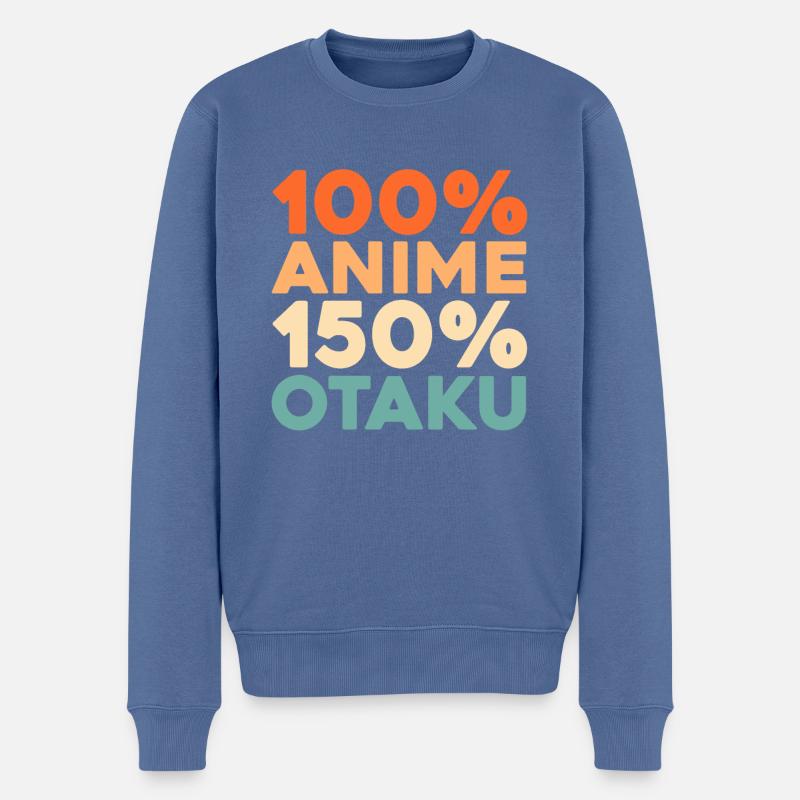 Anime Manga - Männer Premium Bio Pullover - Taubenblau