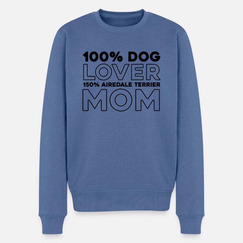 Airedale Terrier - Männer Premium Bio Pullover - Taubenblau