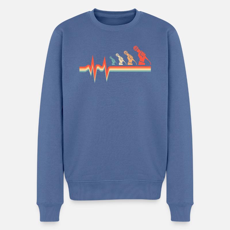 Karaoké Ekg Heartbeat - Pull Premium bio Homme - bleu pigeon