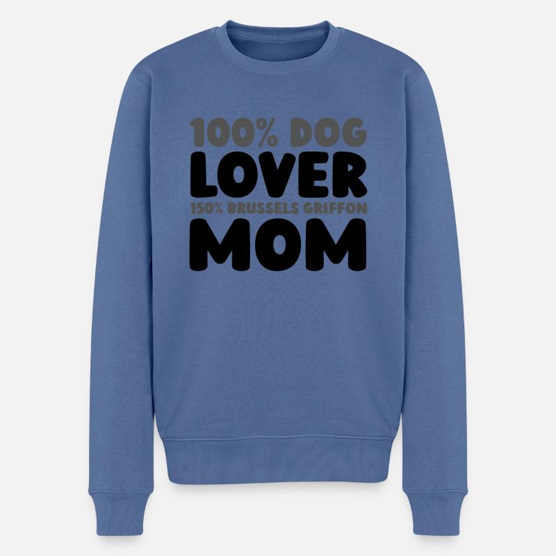 Brussels Griffon - Männer Premium Bio Pullover - Taubenblau