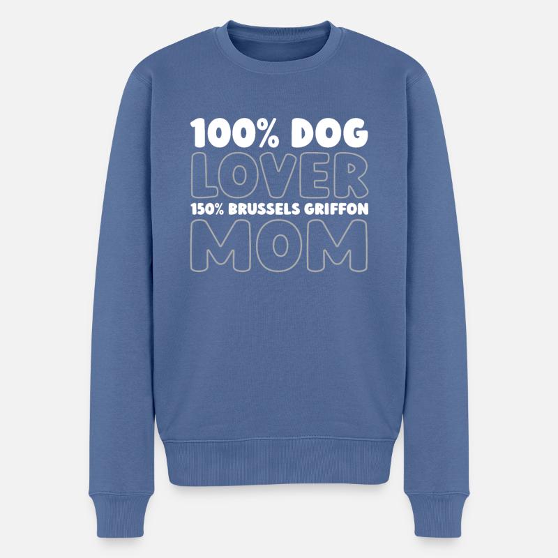 Brussels Griffon - Männer Premium Bio Pullover - Taubenblau