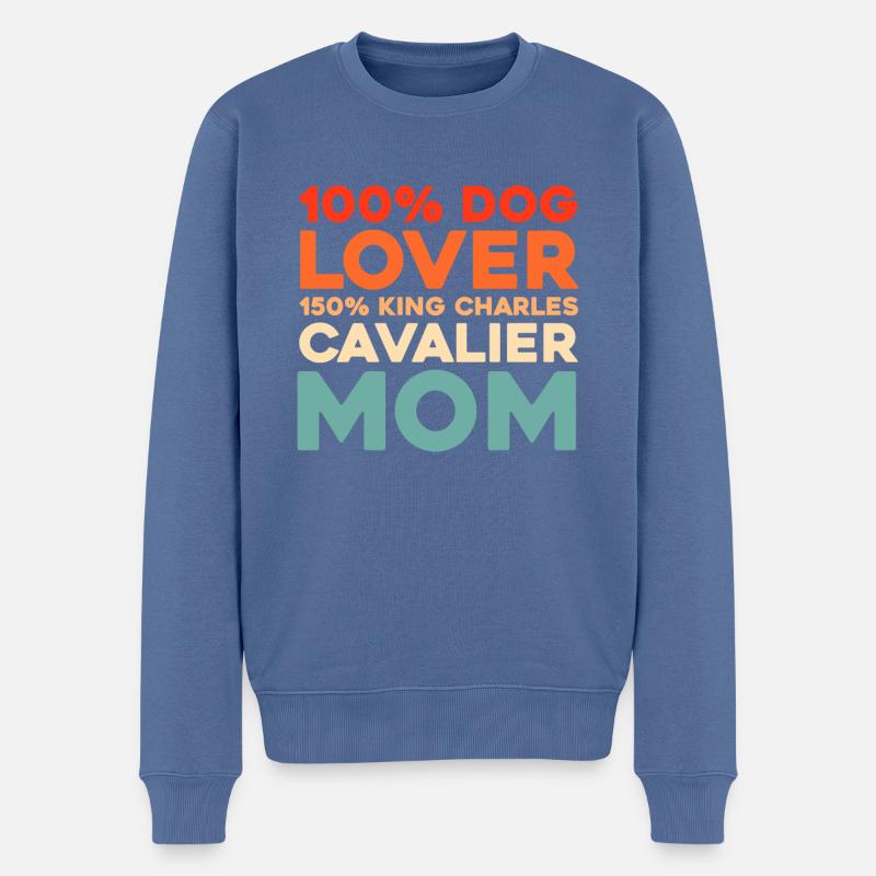 Cavalier du roi Charles - Pull Premium bio Homme - bleu pigeon