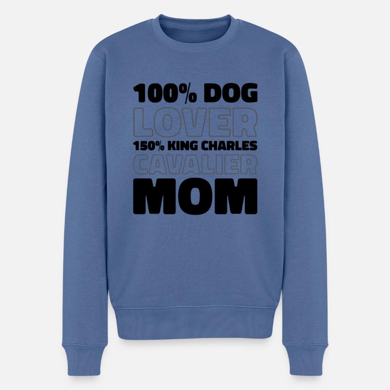 King Charles Cavalier - Männer Premium Bio Pullover - Taubenblau