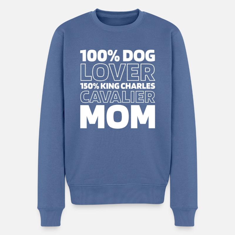 King Charles Cavalier - Männer Premium Bio Pullover - Taubenblau