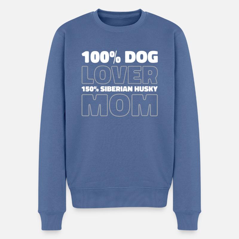 Siberian Husky - Männer Premium Bio Pullover - Taubenblau