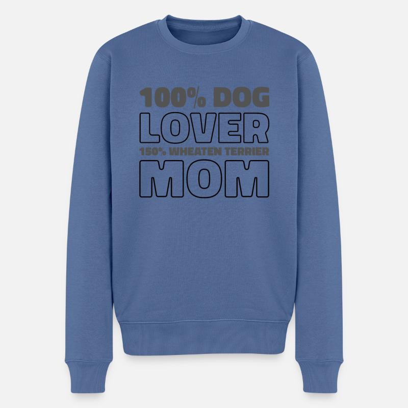 Terrier froment - Pull Premium bio Homme - bleu pigeon