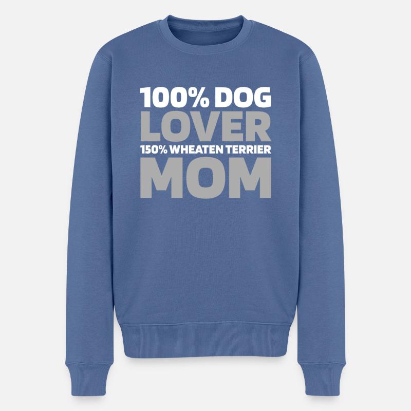 Terrier froment - Pull Premium bio Homme - bleu pigeon