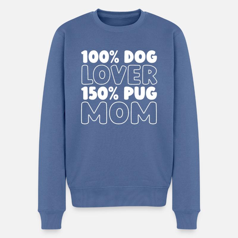 Mops Hund - Männer Premium Bio Pullover - Taubenblau