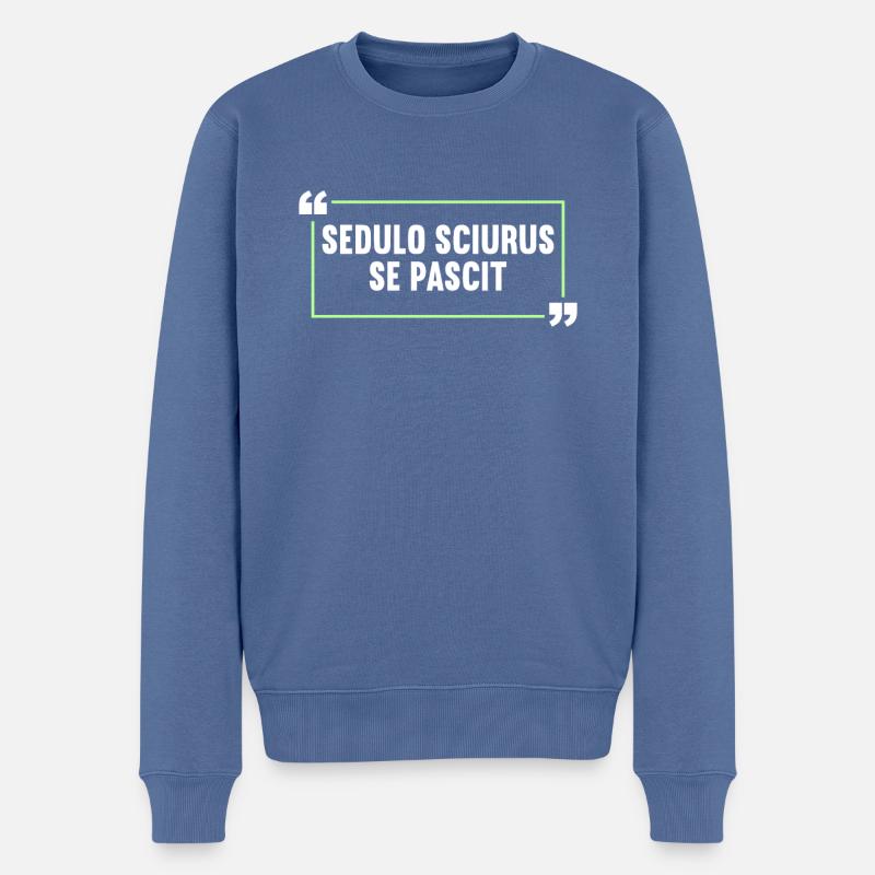 Lateinisch Lustiger Latein Spruch - Männer Premium Bio Pullover - Taubenblau