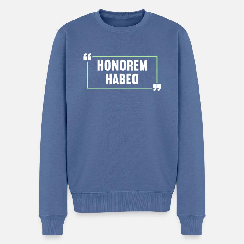 Lateinisch Lustiger Latein Spruch - Männer Premium Bio Pullover - Taubenblau