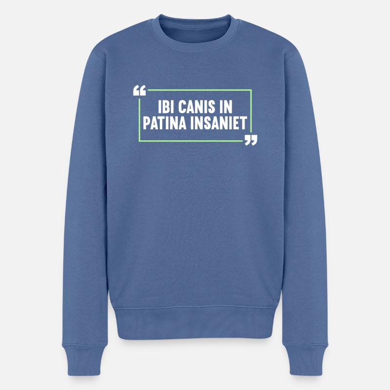 Latin Drôle de dicton latin - Pull Premium bio Homme - bleu pigeon
