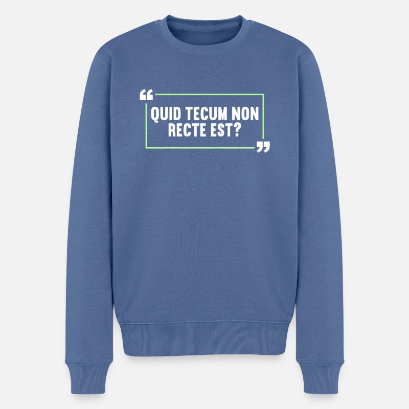 Latin Drôle de dicton latin - Pull Premium bio Homme - bleu pigeon
