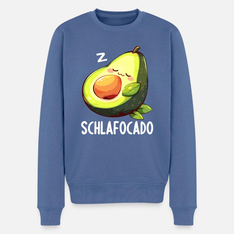 Schlafocado Offizielles Schlafshirt - Männer Premium Bio Pullover - Taubenblau