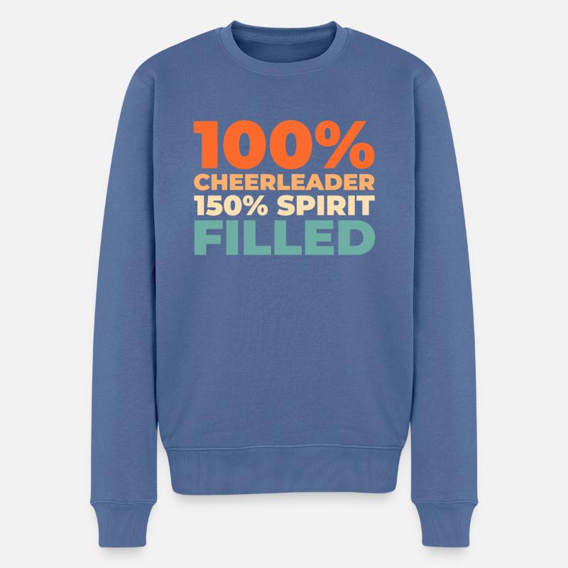 Cheerleader Cheerleading - Männer Premium Bio Pullover - Taubenblau