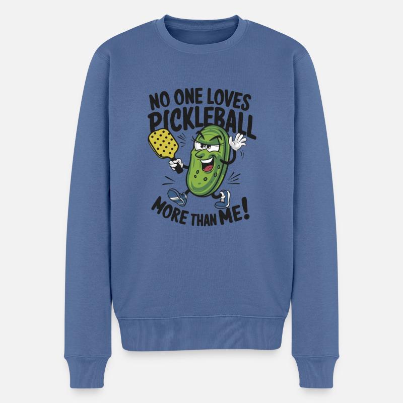 No One Loves Pickleball More Than Me - Männer Premium Bio Pullover - Taubenblau